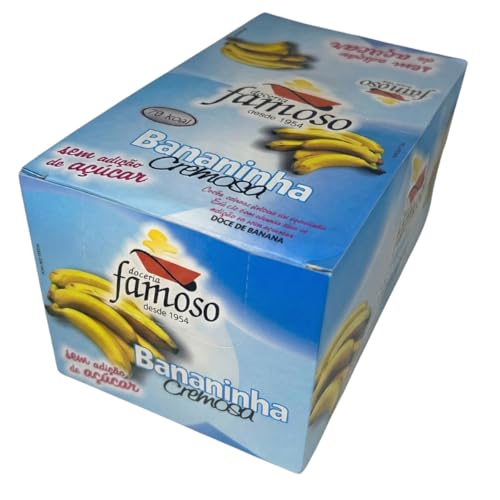 Doce de Banana Zero Açúcar Doce Famoso 30g – Caixa com 24 Unidades, 62 kcal, Sem Glúten