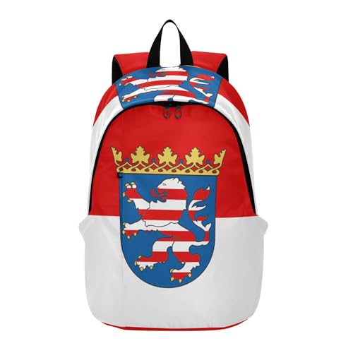 Niedlicher Rucksack für Damen, Hessen-Flagge, wasserdicht, Geschenk, Teenager, College, Büchertasche, Rosa