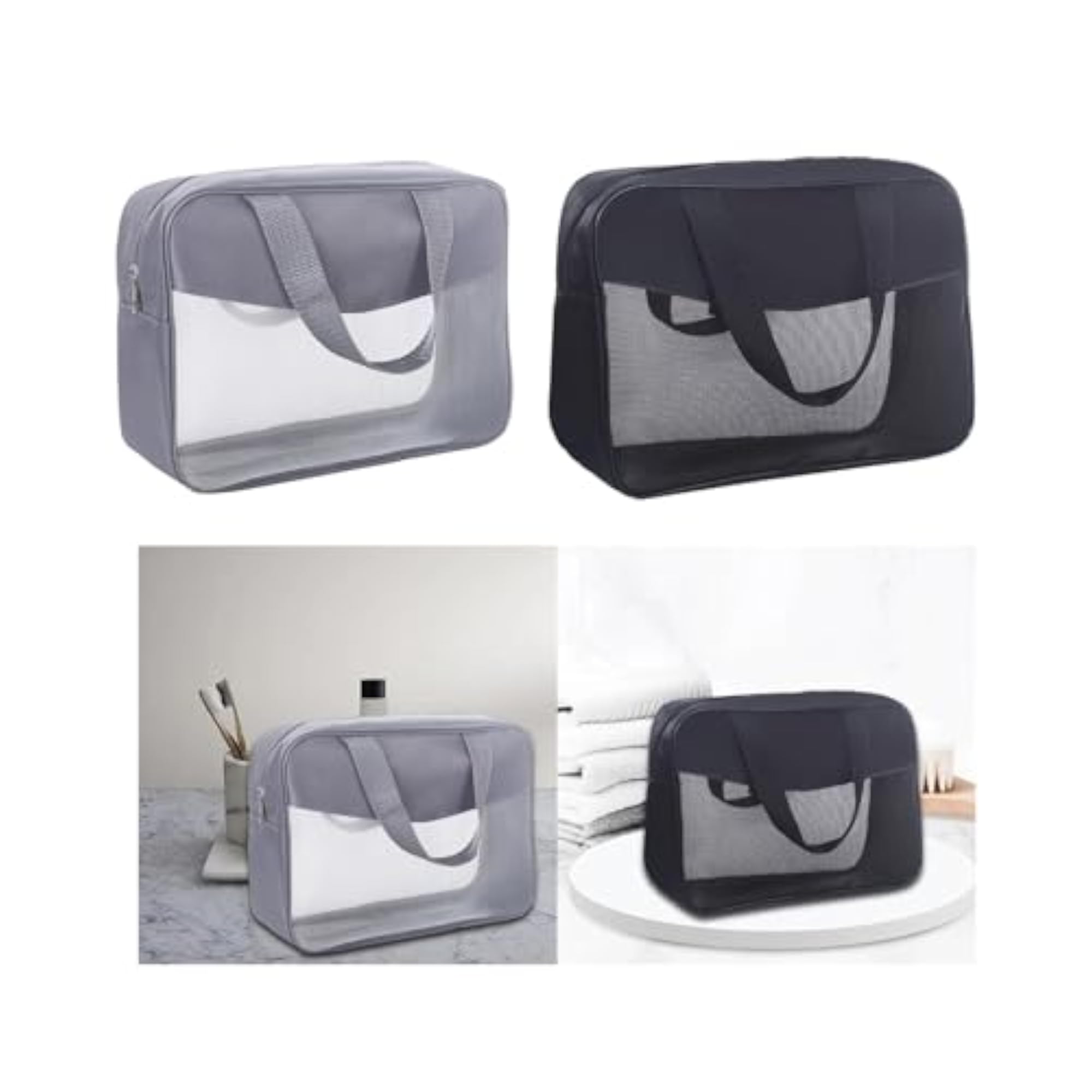Men's Portable Travel Cosmetic Bag, Silver