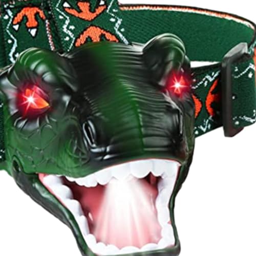 Linterna frontal dinosaurio Qianly para niños con luz LED y música para acampada 2