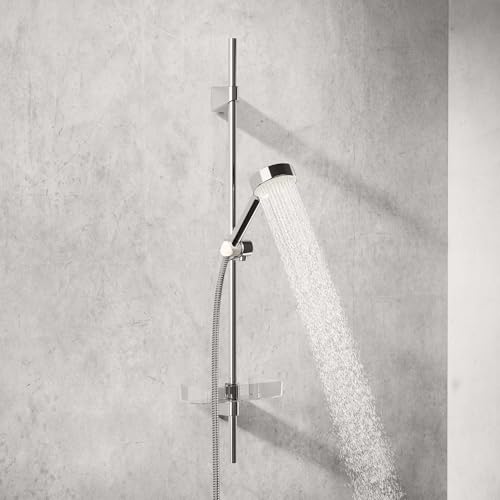 Kit barre murale Hansa Basicjet avec douchette 3 jets et flexible de douche noir - 7