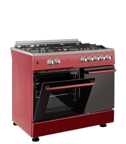 PACK SOLTHERMIC 90 CM ROJO BURDEOS COCINA PORTABOMBONA Y CAMPANA (HORNO A GAS 64L), 5 QUEMADORES - imagen 2