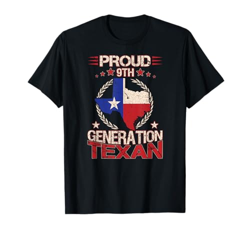 Texas Proud Texan Native Lone Star State 9th Generation T-Shirt
