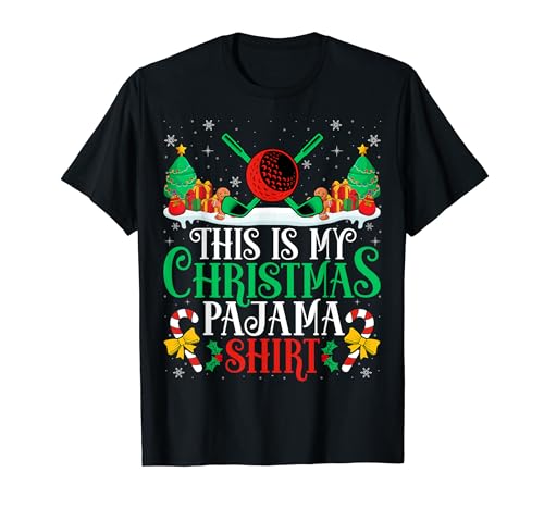 Beach Golf Christmas Pajama Shirt Beach Golf Xmas Party Camiseta