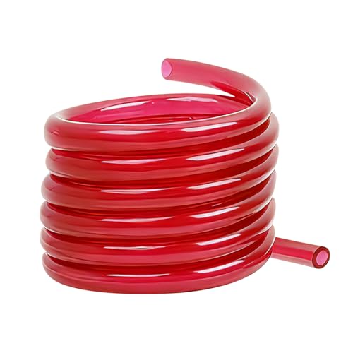 Wuyaoyao Carburetor Fuel Line, 3.28Ft x 5mm ID x 8mm OD Colorful Motorcycle Fuel Line Hose Tube, Flexible Rubber Petrol Gas Oil Lines Hose for ATV Dirt Bike, Universal Motorcycle Accessories (Red)
