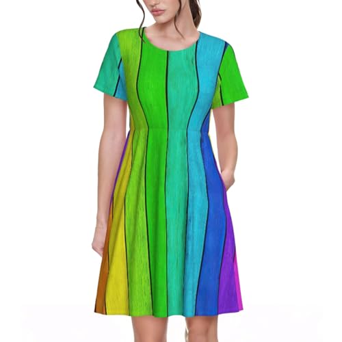 Robe d'été mi-longue pour femme EdWal à manches courtes