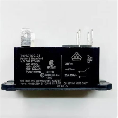Relé T92S7D22-24 24V DC de 30A y 6 pines para control industrial lote de 5 unidades