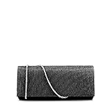 25cm X 12cm X 5cm MODELISA - Bolso Fiesta, Clutch De Noche Con Brillo Para Mujer (Negro)