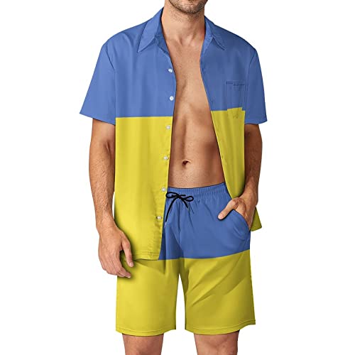 Ensemble d'été homme Haïti vêtement de plage avec chemise hawaïenne et short taille L XXL