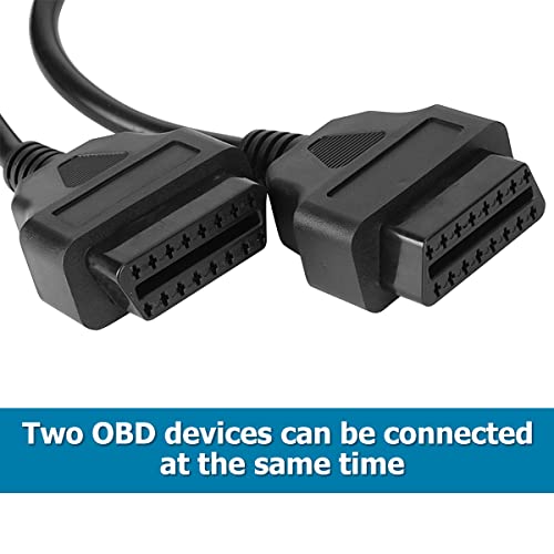 Right Angle Obd2 Splitter, 16 Pin Extension Y Cable, 1 Male To 2 Female, 1Ft 24Awg Extender Cord Adapter, Automotive Accessories Universal For All Obd2 Vehicles #TOP2