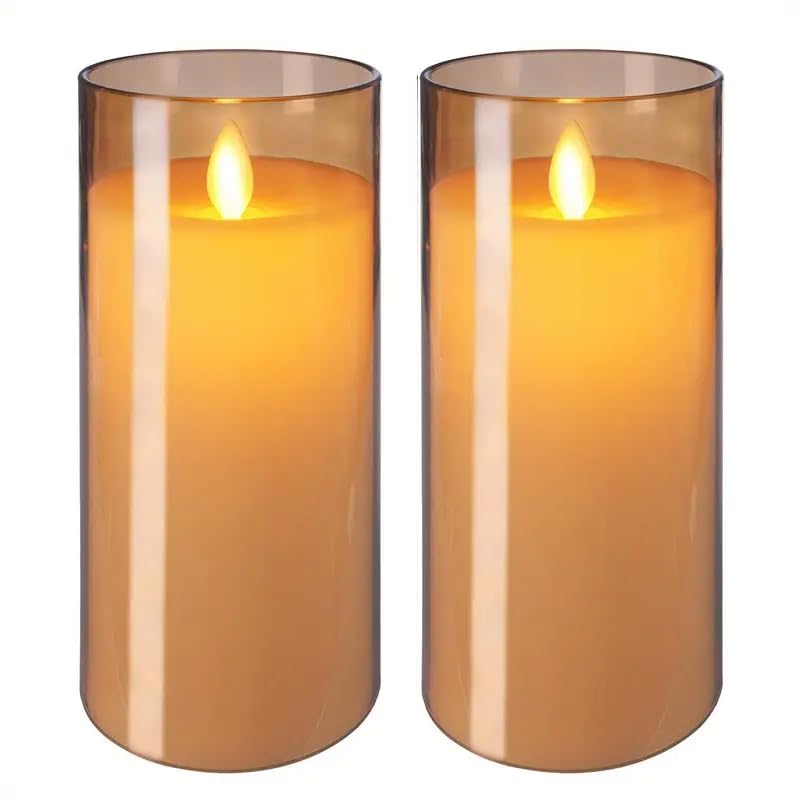 HomeFast LED Plastic Cup Pillar Flameless Candles with Flickering Faux Wick Wickless Pillar Battery Operated Candles for Home Decor, Birthday Gifting, Wedding and Restaurant (Set of 2) (B0CL74H5JB) Amazon Price History, Amazon Price Tracker
