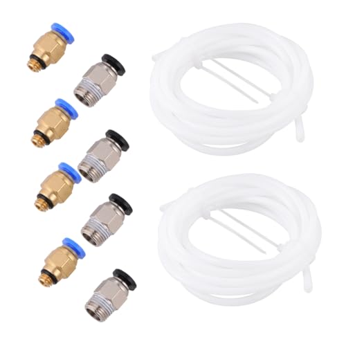 NAMOARLY 1set Ptfe Tube Set Quick Release Pneumatic Connectors for Printers Includes Ptfe Tubes Connectors Heat-resistan