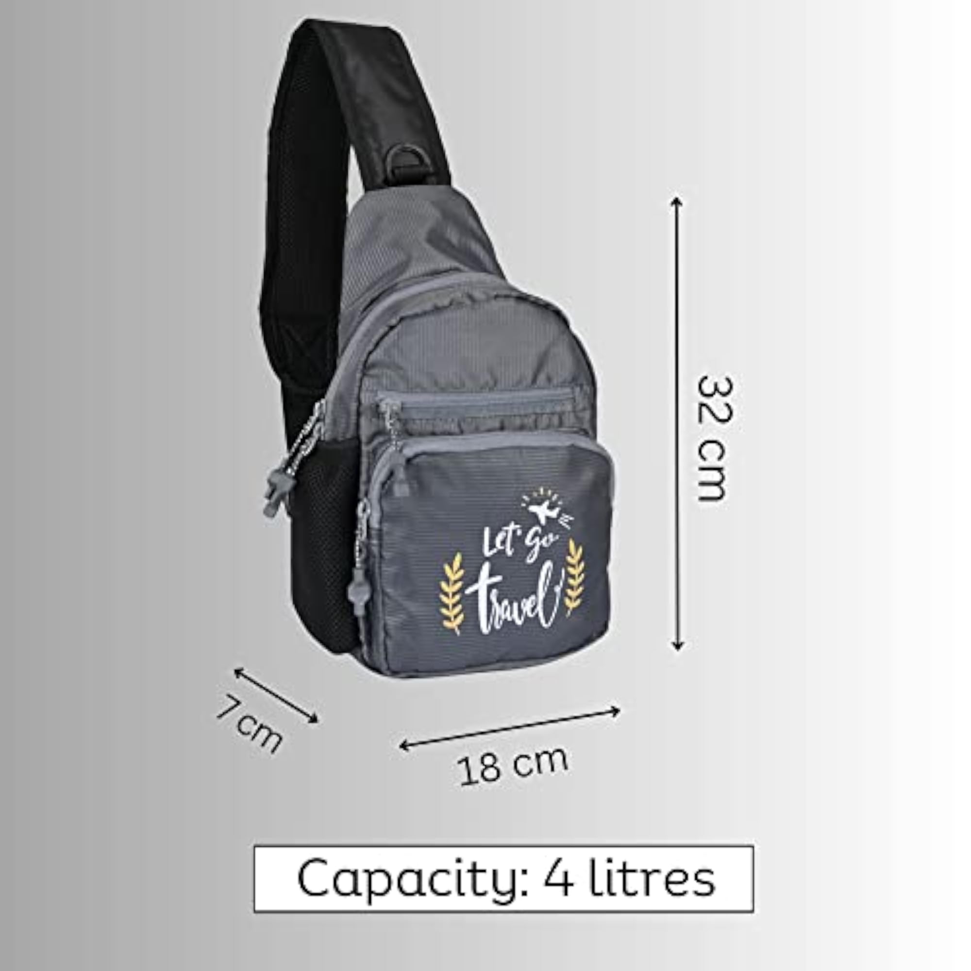 Grey Colour Unisex Cross Body Sling Bag