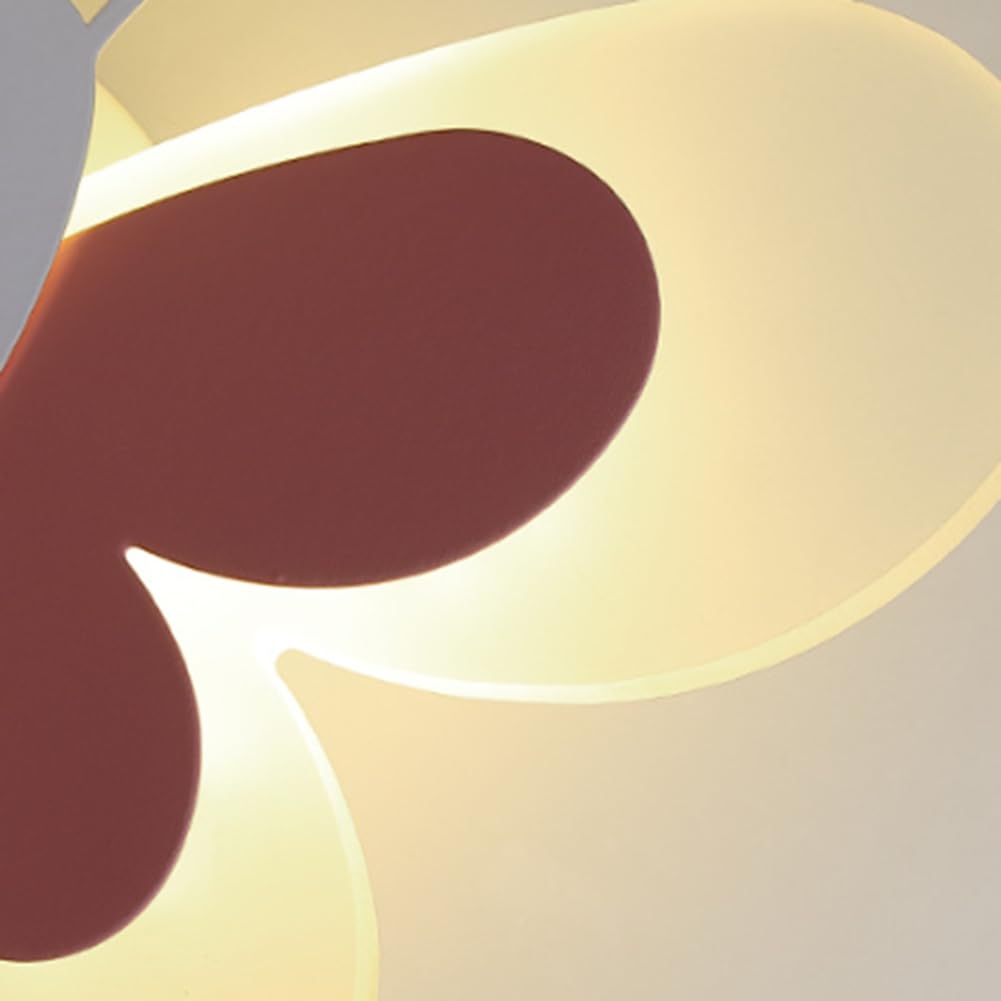 Lámpara de Pared con Forma de Mariposa LED, 14 W, 85-265 V, para Dormitorio Infantil, con Forma de Mariposa, con Rosas y Blancas