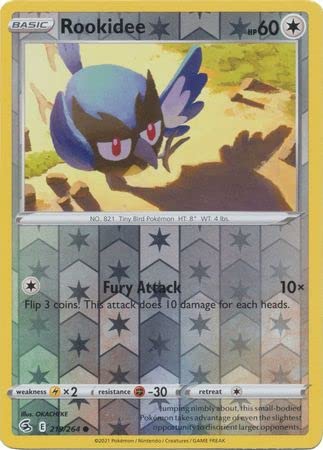 Pokemon Single Card ROOKIDEE 219/264 Reverse Holo FUSION STRIKE :  Amazon.co.uk: Toys & Games