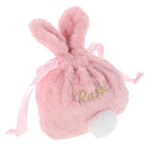 Bolsa de cordón para maquillaje y almacenamiento compacto de peluche suave