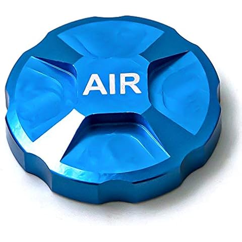 CNC Aluminum Alloy Cycling Mountain Bike Air Gas Fork Value Cover MTB Front Fork Cap Protector Replacement Part Accessory (Blue) Cover