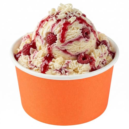Image of Coppetta 5-Ounce Dessert Cups, 50 Disposable Ice Cream Cups - Lids Sold Separately, Sturdy, Orange Paper Frozen Yogurt Bowls, For Hot And Cold Foods, Perfect For Gelato Or Mousse - Restaurantware