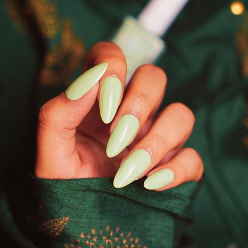 Image of Nails & More Pale Green Nail Polish, Argan Oil-Infused Gel Shine, Soft Green Nails, Pastel Nail Color | 10ml
