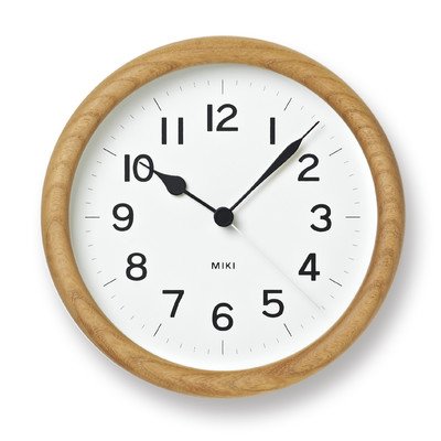 Lemnos レムノス MIKI ミキ ケヤキの時計 NY12-06 Φ148mm 木枠 スイープムーブメント デザイン：奈良雄一 秒針有 壁掛け時計  置き時計 ウォールクロック