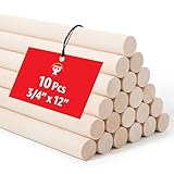 Hygloss Products, Inc 3/4-Inch x 12-Inch, 10-Pack Wooden Dowel Rods,
