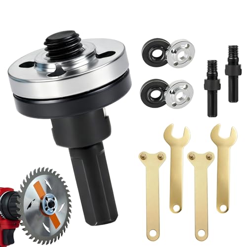 Drill to Angle Grinder Adapter Kit, 10mm Shank Arbor Mandrel, 2-Set Connector for Converting Hand Drill to Cut, Grind & Polish, with Wrench for Secure Lock