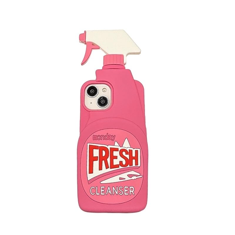 Soft Silicone Case for Apple Fresh Cleanser Perfume Spray Bottle Pink Color Cool Fun High Fashion Stylish Unique Cute Lovely Adorable Girls Kids (for iPhone 13)