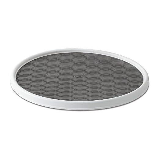 Copco 255-0186 Non-Skid Pantry Cabinet Lazy Susan Turntable, 18-Inch, White/Gray - 2555-0186