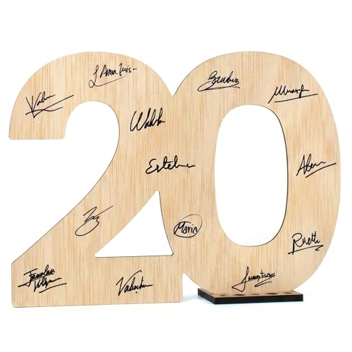 CONTRAXT Cartão de 20º aniversário. Cartão de felicitação presente original de feliz aniversário festa 20 anos aniversário meninas meninos amigas amigos casamento de porcelana