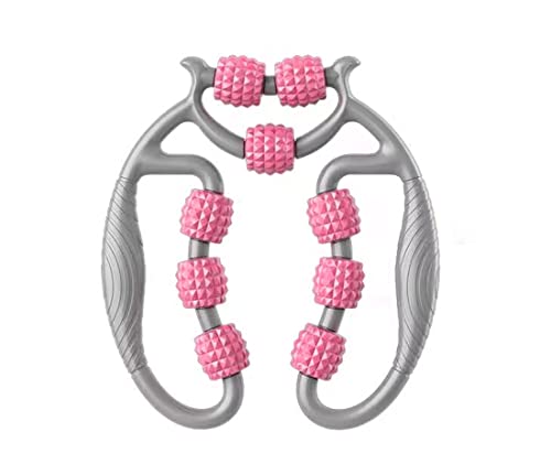 Manuel Rouleau de Massage Rouleau de Massage Musculaire, 360° Anti Cellulite Massage en profondeur des tissus musculaires des jambes, 9 roues, Bras Relaxation Musculaire