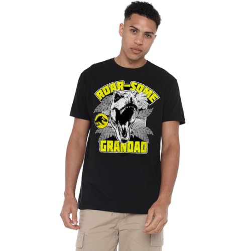 T-shirt mixte noir Jurassic World Jurassic Park Roarsome Grandad en coton