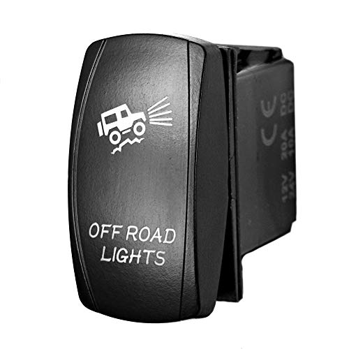 Stv Motorsports 5 Pin Laser Rocker Switch Off Road Lights On/Off Led Light 12V 20A – Red #TOP3