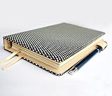 Notizbuch A6 Ringbuch,Budget Binder mit 254 Blatt Liniert Seiten,Leder Bugetplaner (Schwarz-Weiss,A6)