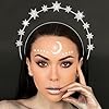 Zoestar Serre-tête, auréole d'étoiles, strass argentés, diadème céleste en cristal scintillant pour femme, accessoire pour cheveux pour femme, 1 pièce (argent 1) #4