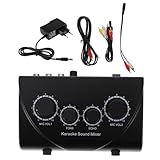 Mipcase Karaoke Zweikanal Audiomixer mit Mikrofoneingängen Kompakter Ktv Mixer Professioneller Audio Mischer mit Rca Anschlüssen Tragbar für Live Auftritte und Karaoke