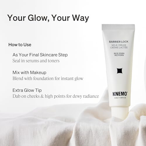 KNEMO BARRIER LOCK Rice PDRN Milk Cream - Intense Hydration Face Moisturizer for Barrier Repair, Rich Dewy Day & Night Cream for Dry, Sensitive, & Flaky Skin