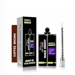 Epoxy Grout Coffee Brown 13.5 fl oz ｜Water & Stain Resistant & Zero Maintenance｜1:1 Auto-Mix Technology｜24hr Ready-to-Use｜Perfect for Shower Kitchen Pool | 10 Pearl Finishes for Tile & Stone