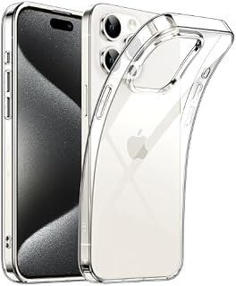 JETech Etui na iPhone 15 Pro Max 6,7 Cala, Miękkie TPU Przezroczyste Szczupły Osłona z Absorpcja Wstrząsów, Obsługa Ładowania Bezprzewodowego (Przezroczyste)