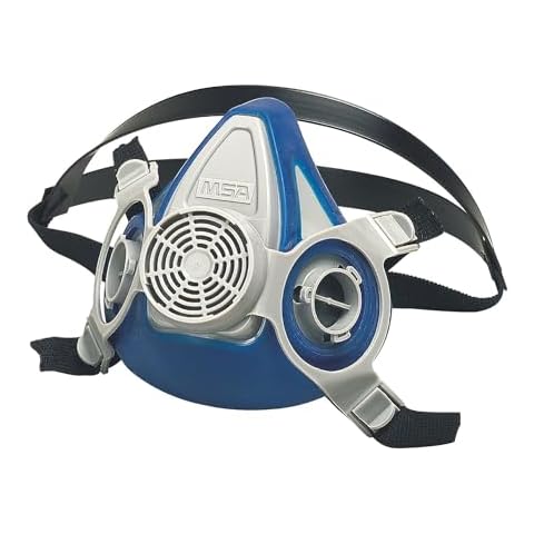MSA 815452 Advantage 200 LS Series Half-Mask Respirator - Size: Large, Single Neckstrap, Twin-Port Reusable Gas Mask, MSA Advantage Cartridge Compatible Cover