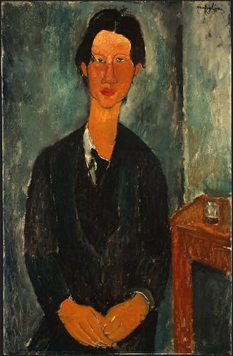 Murales de pasillo con el retrato de Chaïm Soutine de Modigliani en lienzo vertical 60x90