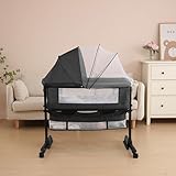YADAQE Baby Cradle, Freestanding Bedside Bassinet, 3-in...