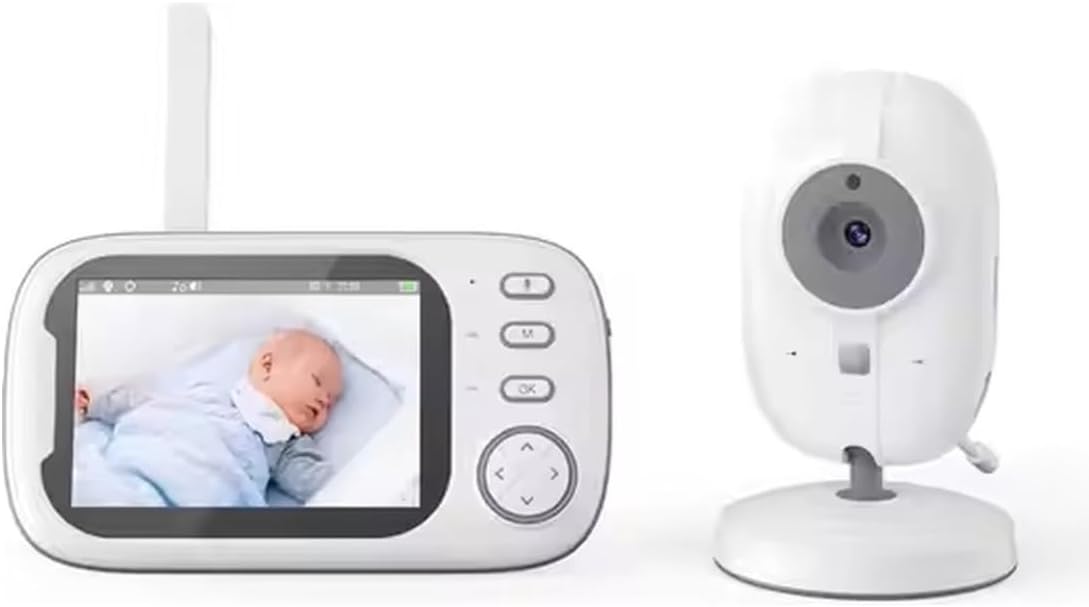 Babyfoon met Camera & Monitor – 360° Rotatie, Nightvision, 2-Way Talk, Temperatuurmeter & 8 Slaapliedjes – Veiligheid en Comfort voor Jouw Baby!