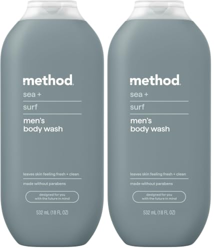 Image of Method Men Body Wash, Sea + Surf, Paraben and Phthalate Free, 18 fl oz (Pack of 2)