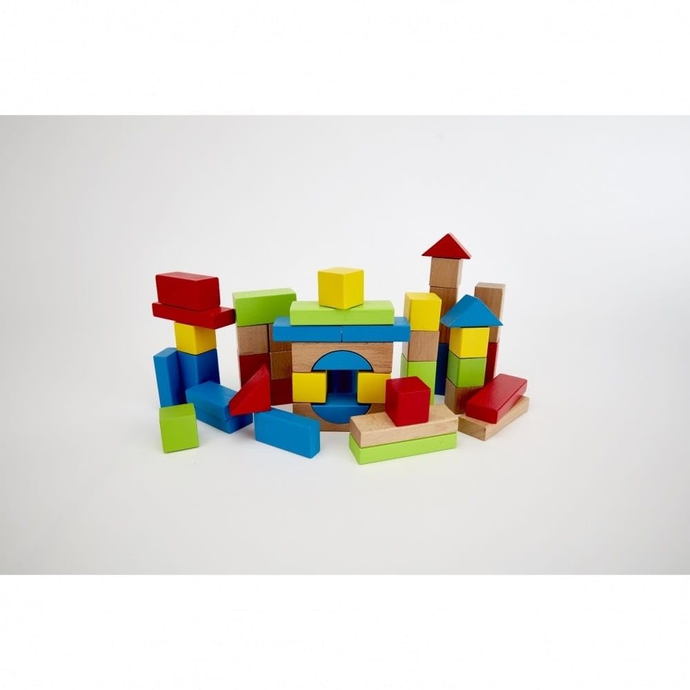 Amazon | Hape(ハペ) 積み木(白木&カラー)50 E0409A | 積み木 | おもちゃ