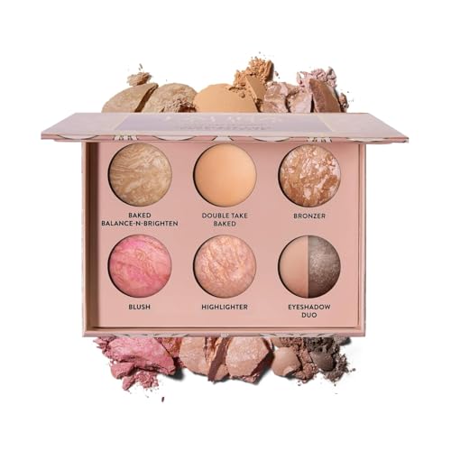 LAURA GELLER Baked Icons Complete Full Face Palette, Medium | All-in-One Makeup Palette with Baked Foundations, Blush, Bronzer, Highlighter, Eyeshadows | Coverage for Mature Skin | Travel-Friendly