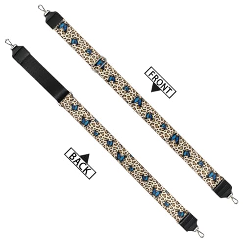 Image of Talayituse Butterfly Leopard Print Shoulder Strap Wide Purse Bag Strap Adjustable Replacement Belt Luggage Crossbody Shoulder Bag Strap for Women Girls