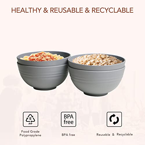 Greenandlife Unbreakable Cereal Bowls - 24 Oz Wheat Straw Fiber Lightweight Bowl Sets 4 - Dishwasher & Microwave Safe - For,Rice,Snack Bowls #TOP4