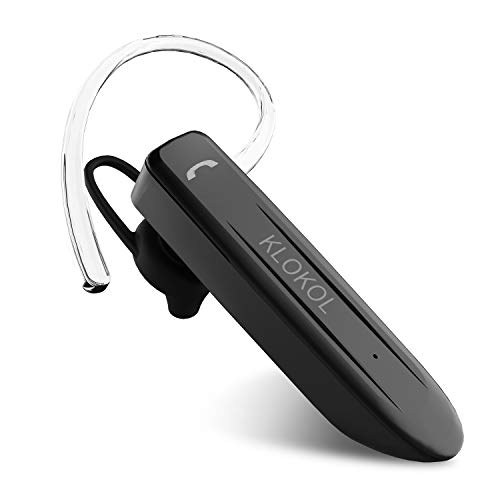 KLOKOL Bluetooth Headset 28Hrs Playtime Wireless Bluetooth Earpiece for Cell Phone Noise Canceling Car Business Earbud Headphone with Mic and Mute Compatible with iPhone Samsung Android (Grey)