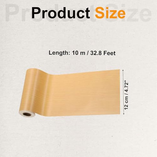 Image of PATIKIL Wood Grain Tape 4.7 inch x 32 ft, Self-Adhesive Wood Texture Repair Tape Realistic Wooden Effect Patch for Furniture Cabinets Floor Walls, American Oak