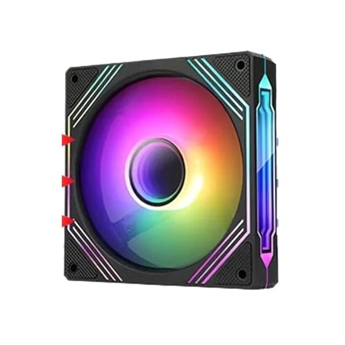 Ventilador de caja de 14 cm ARGB y PWM de 4 pines para refrigeración de PC color negro